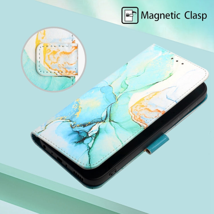 For iPhone 15 Pro PT003 Marble Pattern Flip Leather Phone Case(Green) - HoMEdemic™ 