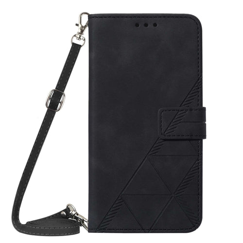 For iPhone 15 Pro Max Crossbody 3D Embossed Flip Leather Phone Case(Black) - HoMEdemic™ 