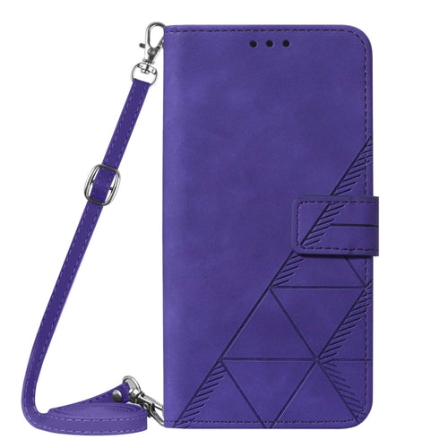 For iPhone 15 Pro Max Crossbody 3D Embossed Flip Leather Phone Case(Purple) - HoMEdemic™ 