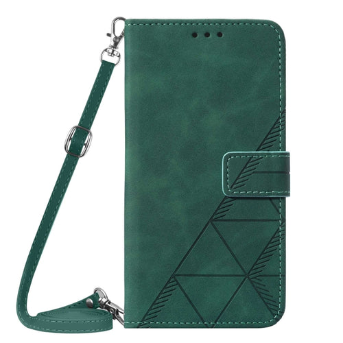 For iPhone 15 Pro Max Crossbody 3D Embossed Flip Leather Phone Case(Dark Green) - HoMEdemic™ 