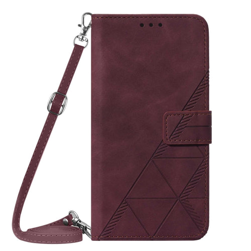 For iPhone 15 Pro Max Crossbody 3D Embossed Flip Leather Phone Case(Wine Red) - HoMEdemic™ 