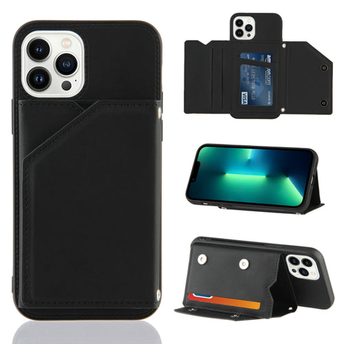 For iPhone 15 Pro Max Skin Feel PU + TPU + PC Back Cover Shockproof Case(Black) - HoMEdemic™ 