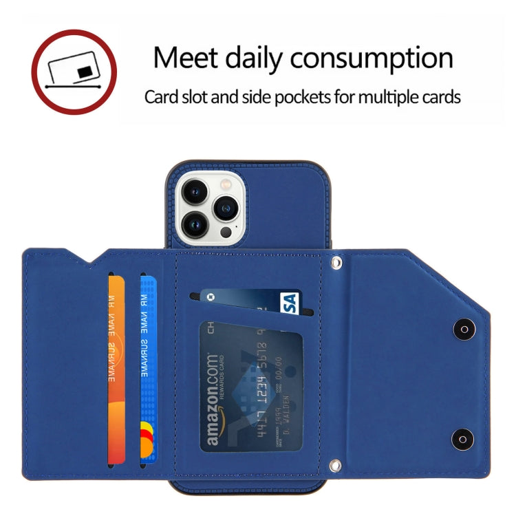 For iPhone 15 Pro Skin Feel PU + TPU + PC Back Cover Shockproof Case(Royal Blue) - HoMEdemic™ 