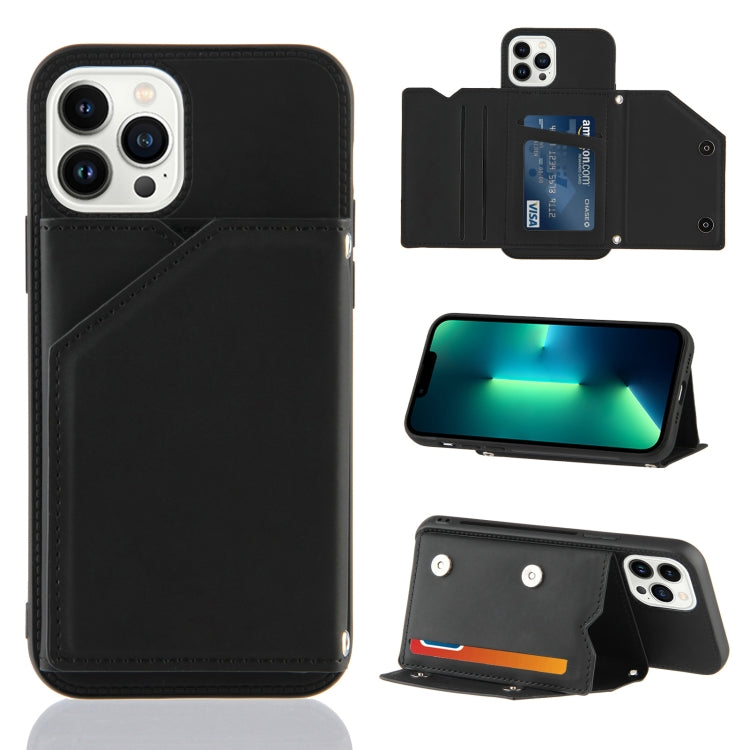 For iPhone 15 Pro Skin Feel PU + TPU + PC Back Cover Shockproof Case(Black) - HoMEdemic™ 