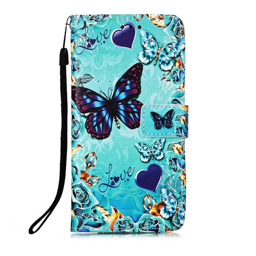 For iPhone 15 Pro Max Colored Drawing Pattern Plain Weave Leather Phone Case(Caring Butterfly) - HoMEdemic™ 