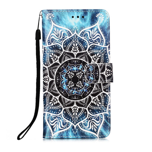 For iPhone 15 Pro Max Colored Drawing Pattern Plain Weave Leather Phone Case(Undersea Mandala) - HoMEdemic™ 