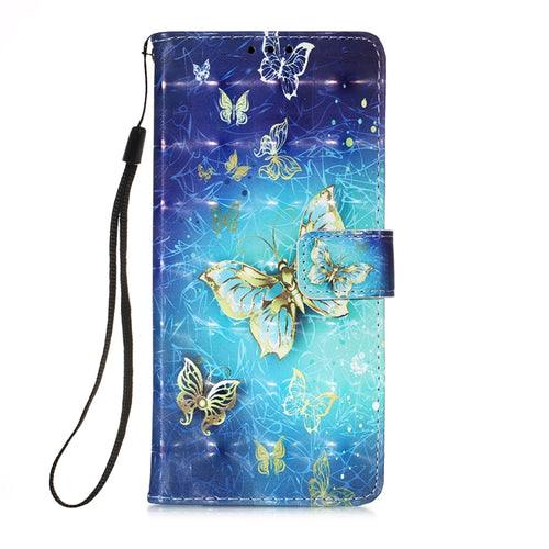 For iPhone 15 Pro Max 3D Painting Horizontal Flip Leather Phone Case(Golden Butterfly) - HoMEdemic™ 