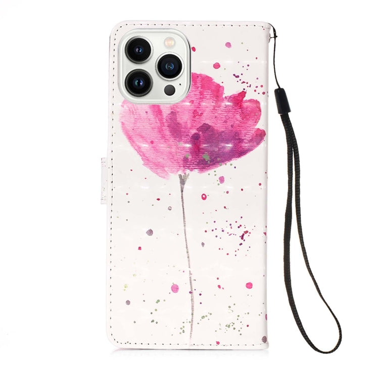 For iPhone 15 Pro 3D Painting Horizontal Flip Leather Phone Case(Flower) - HoMEdemic™ 