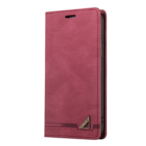 For Samsung Galaxy S24 Ultra 5G Skin Feel Anti-theft Brush Horizontal Flip Leather Case with Holder(Wine Red) - HoMEdemic™ 