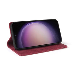 For Samsung Galaxy S24 Ultra 5G Skin Feel Anti-theft Brush Horizontal Flip Leather Case with Holder(Wine Red) - HoMEdemic™ 