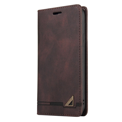 For Samsung Galaxy S24 Ultra 5G Skin Feel Anti-theft Brush Horizontal Flip Leather Case with Holder(Brown) - HoMEdemic™ 