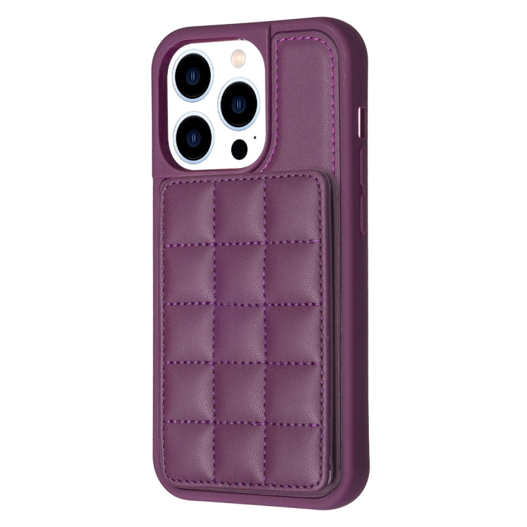 For iPhone 15 Pro Max Grid Card Slot Holder Phone Case(Dark Purple) - HoMEdemic™ 
