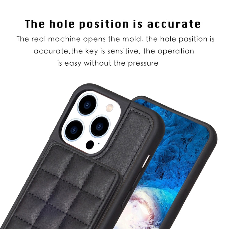 For iPhone 15 Pro Max Grid Card Slot Holder Phone Case(Black) - HoMEdemic™ 