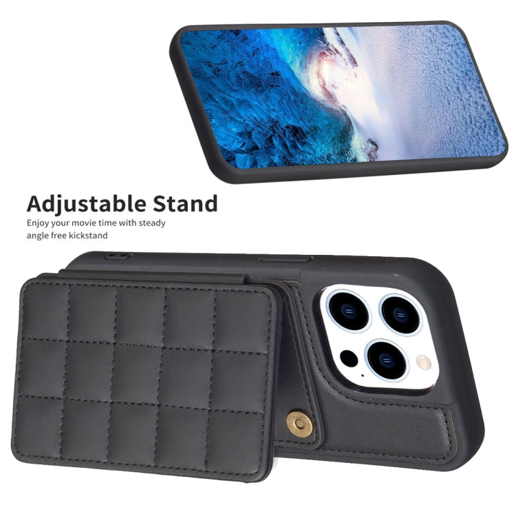 For iPhone 15 Pro Max Grid Card Slot Holder Phone Case(Black) - HoMEdemic™ 