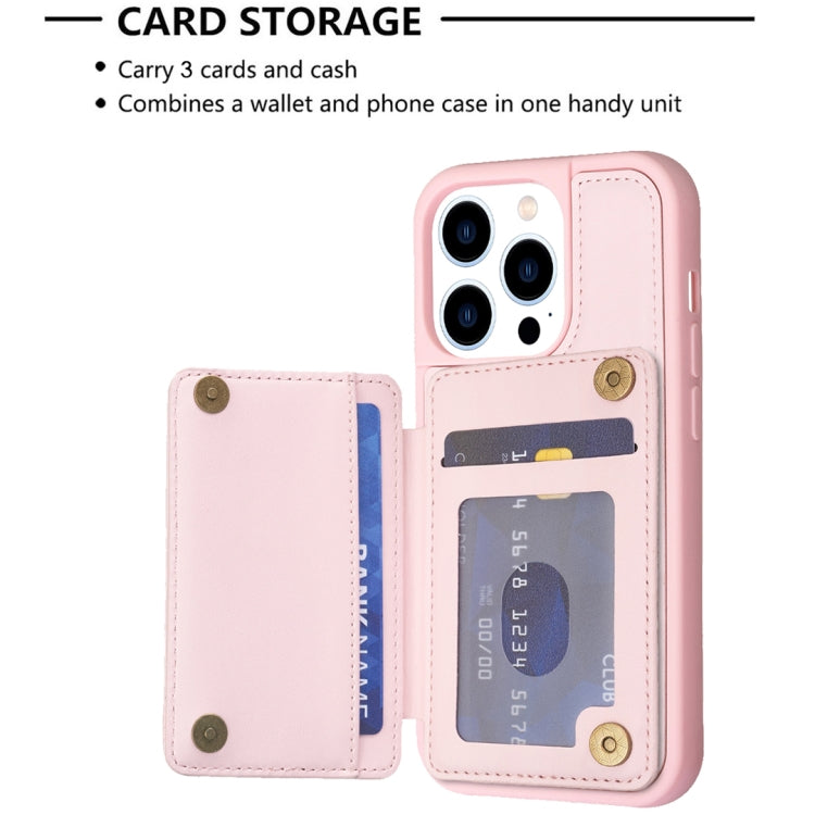 For iPhone 15 Pro Max Grid Card Slot Holder Phone Case(Pink) - HoMEdemic™ 