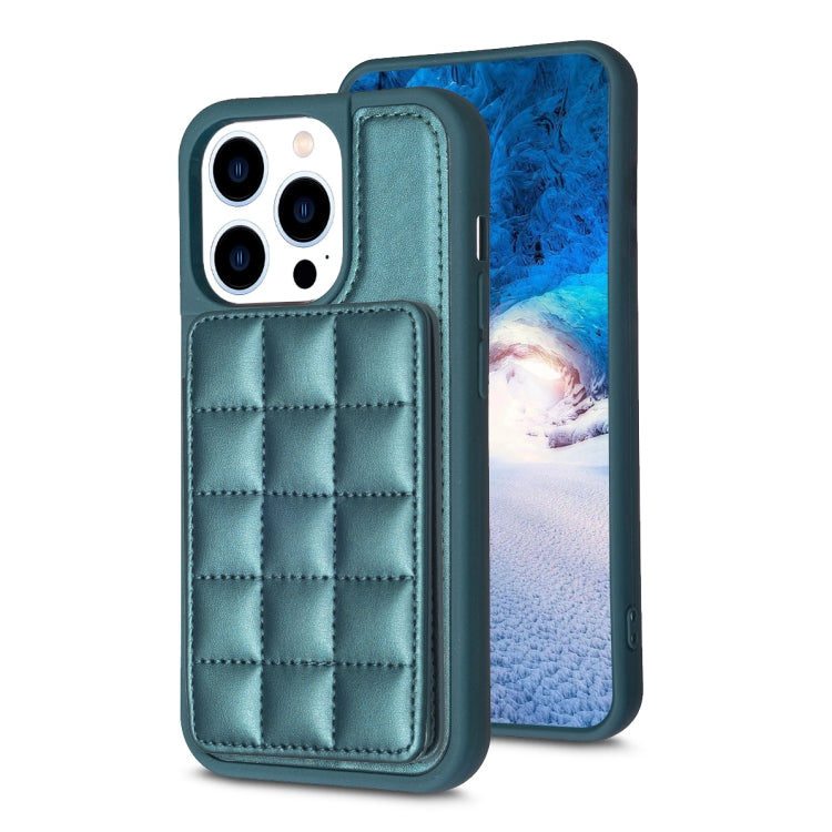For iPhone 15 Pro Grid Card Slot Holder Phone Case(Green) - HoMEdemic™ 