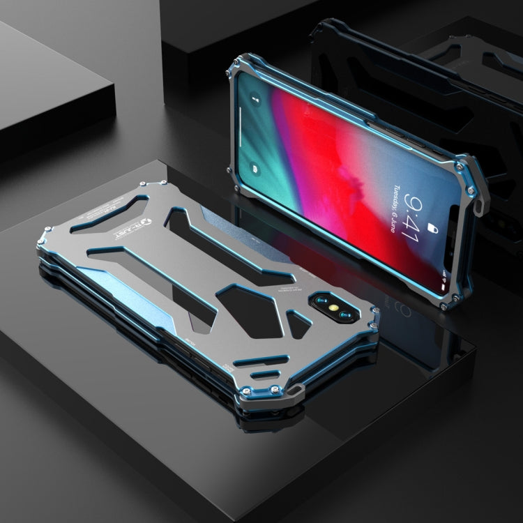 For iPhone XS Max R-JUST Shockproof Armor Metal Protective Case(Blue) - HoMEdemic™ 