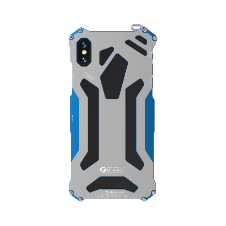 For iPhone XS Max R-JUST Shockproof Armor Metal Protective Case(Blue) - HoMEdemic™ 