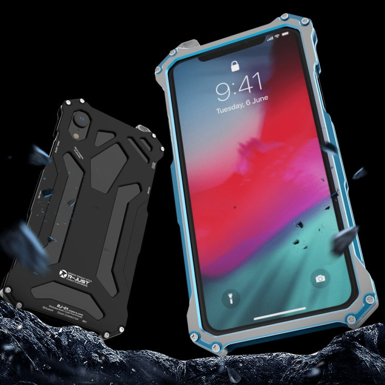 For iPhone XS Max R-JUST Shockproof Armor Metal Protective Case(Blue) - HoMEdemic™ 