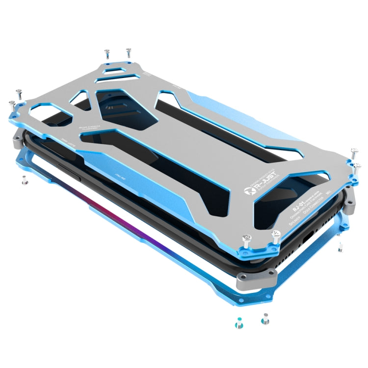 For iPhone XS Max R-JUST Shockproof Armor Metal Protective Case(Blue) - HoMEdemic™ 