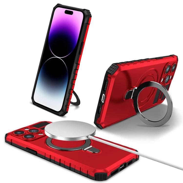 For iPhone 15 Pro MagSafe Magnetic Holder Phone Case(Red) - HoMEdemic™ 