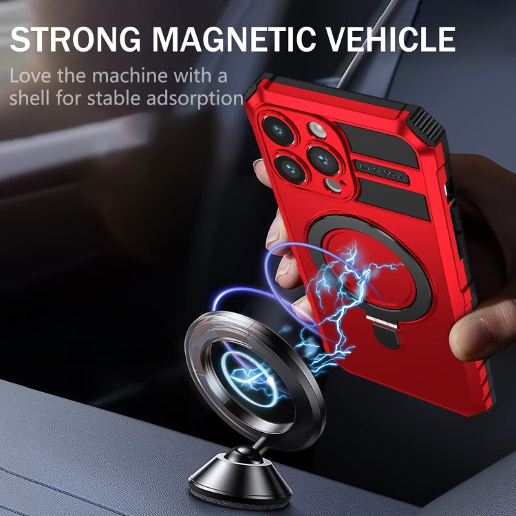 For iPhone 15 Pro MagSafe Magnetic Holder Phone Case(Red) - HoMEdemic™ 