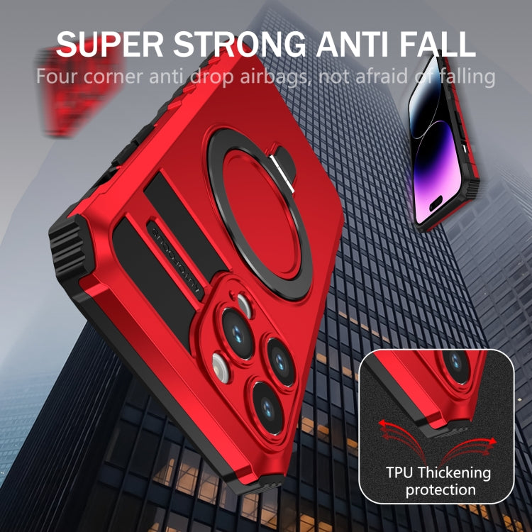 For iPhone 15 Pro MagSafe Magnetic Holder Phone Case(Red) - HoMEdemic™ 