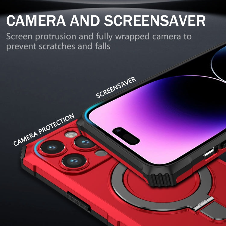 For iPhone 15 Pro MagSafe Magnetic Holder Phone Case(Red) - HoMEdemic™ 