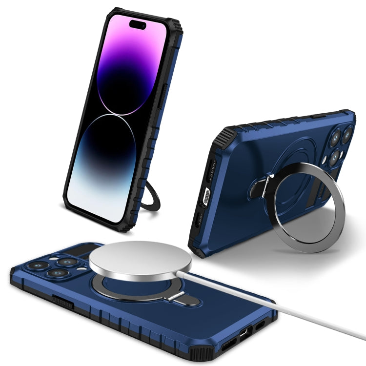 For iPhone 15 Pro MagSafe Magnetic Holder Phone Case(Blue) - HoMEdemic™ 
