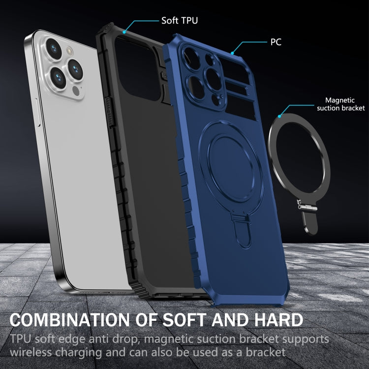 For iPhone 15 Pro MagSafe Magnetic Holder Phone Case(Blue) - HoMEdemic™ 