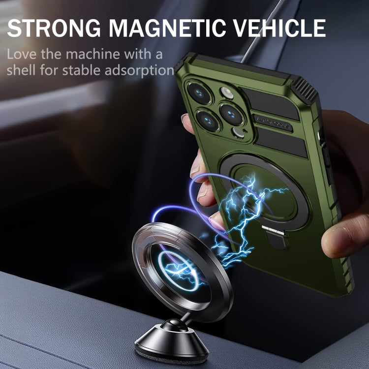 For iPhone 15 Pro MagSafe Magnetic Holder Phone Case(Green) - HoMEdemic™ 