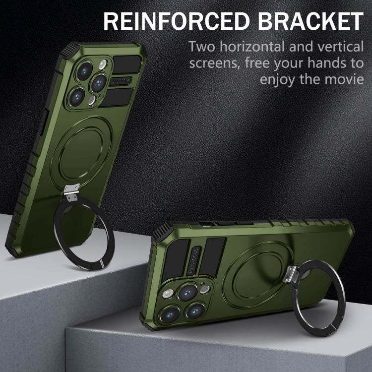 For iPhone 15 Pro MagSafe Magnetic Holder Phone Case(Green) - HoMEdemic™ 