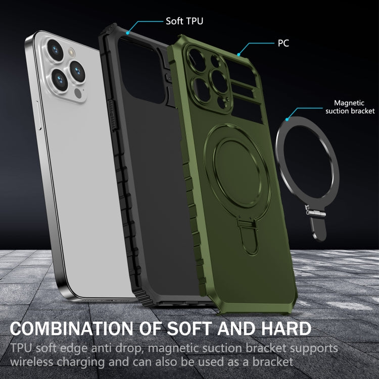 For iPhone 15 Pro MagSafe Magnetic Holder Phone Case(Green) - HoMEdemic™ 