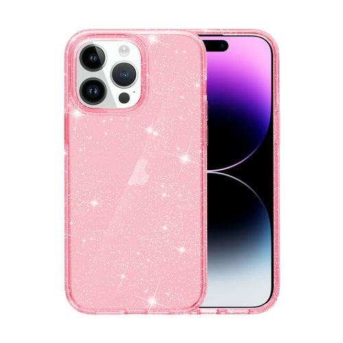 For iPhone 15 Pro Max Shockproof Terminator Glitter Powder Phone Case(Pink) - HoMEdemic™ 