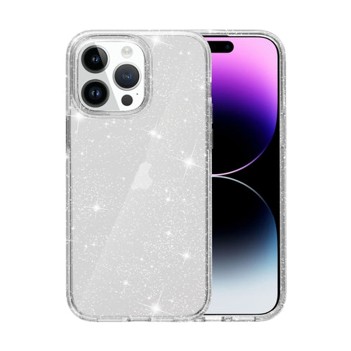 For iPhone 15 Pro Max Shockproof Terminator Glitter Powder Phone Case(White) - HoMEdemic™ 