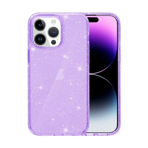 For iPhone 15 Pro Max Shockproof Terminator Glitter Powder Phone Case(Purple) - HoMEdemic™ 