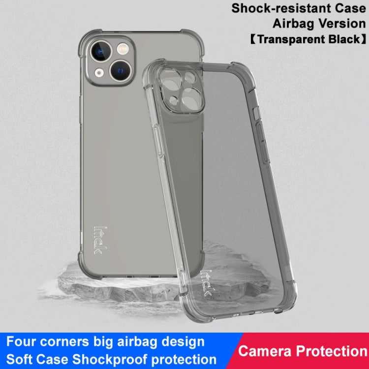 For iPhone 15 Plus imak Shockproof Airbag TPU Phone Case(Transparent Black) - HoMEdemic™ 
