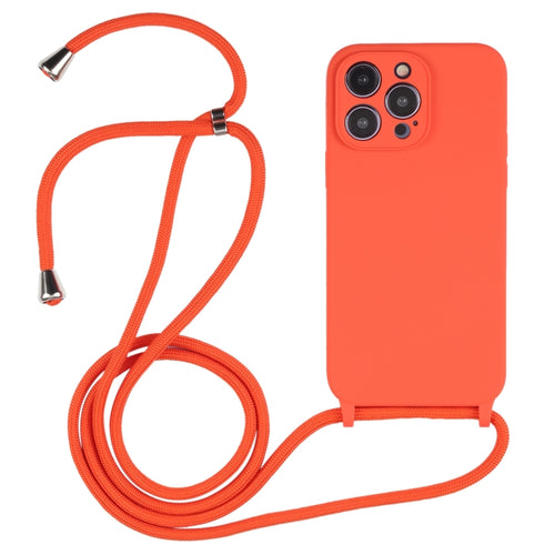 For iPhone 15 Pro Max Crossbody Lanyard Liquid Silicone Case(Orange) - HoMEdemic™ 