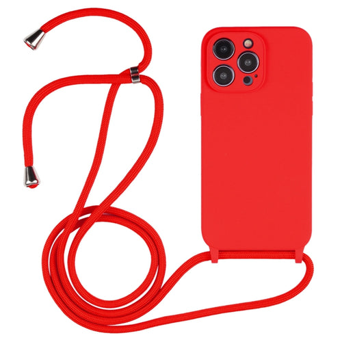 For iPhone 15 Pro Max Crossbody Lanyard Liquid Silicone Case(Red) - HoMEdemic™ 