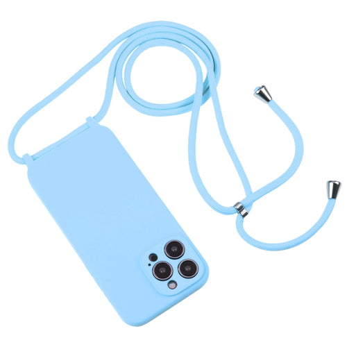 For iPhone 15 Pro Max Crossbody Lanyard Liquid Silicone Case(Blue) - HoMEdemic™ 