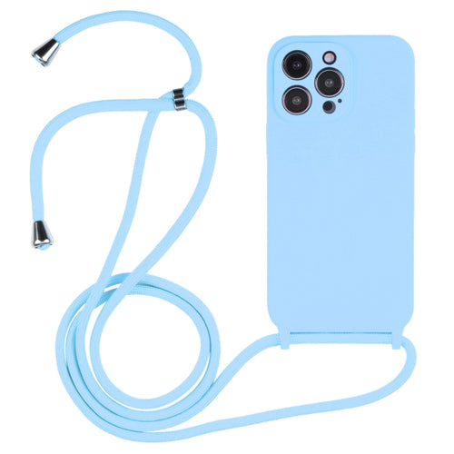 For iPhone 15 Pro Max Crossbody Lanyard Liquid Silicone Case(Blue) - HoMEdemic™ 