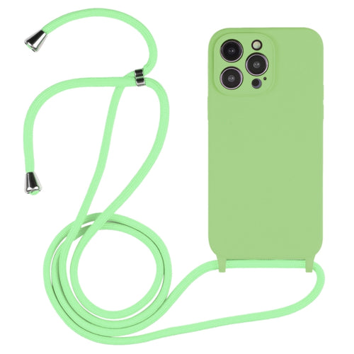 For iPhone 15 Pro Max Crossbody Lanyard Liquid Silicone Case(Matcha Green) - HoMEdemic™ 