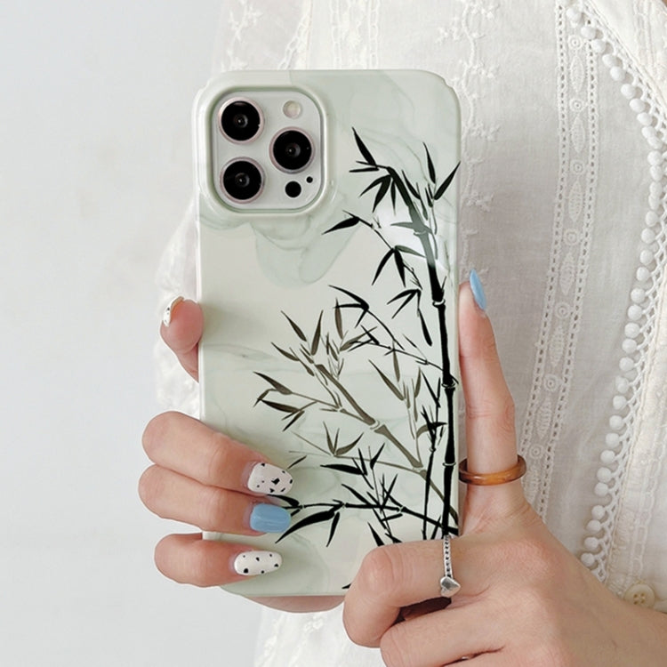 For iPhone 15 Pro Painted Pattern PC Phone Case(Ink Painting) - HoMEdemic™ 