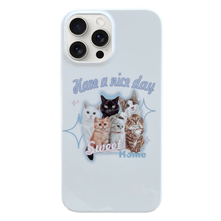 For iPhone 15 Pro Painted Pattern PC Phone Case(SWEET Cats) - HoMEdemic™ 
