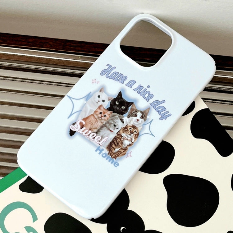 For iPhone 15 Pro Painted Pattern PC Phone Case(SWEET Cats) - HoMEdemic™ 