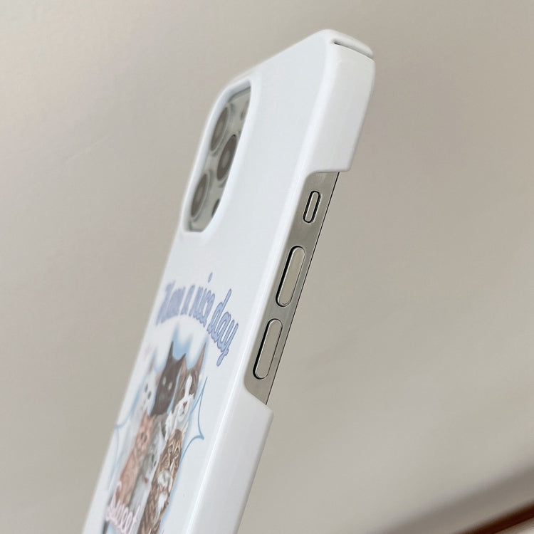 For iPhone 15 Pro Painted Pattern PC Phone Case(SWEET Cats) - HoMEdemic™ 