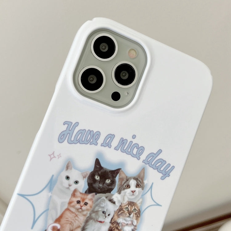 For iPhone 15 Pro Painted Pattern PC Phone Case(SWEET Cats) - HoMEdemic™ 