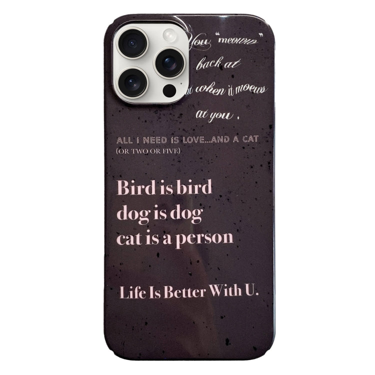 For iPhone 15 Pro Painted Pattern PC Phone Case(Alphabet Black) - HoMEdemic™ 