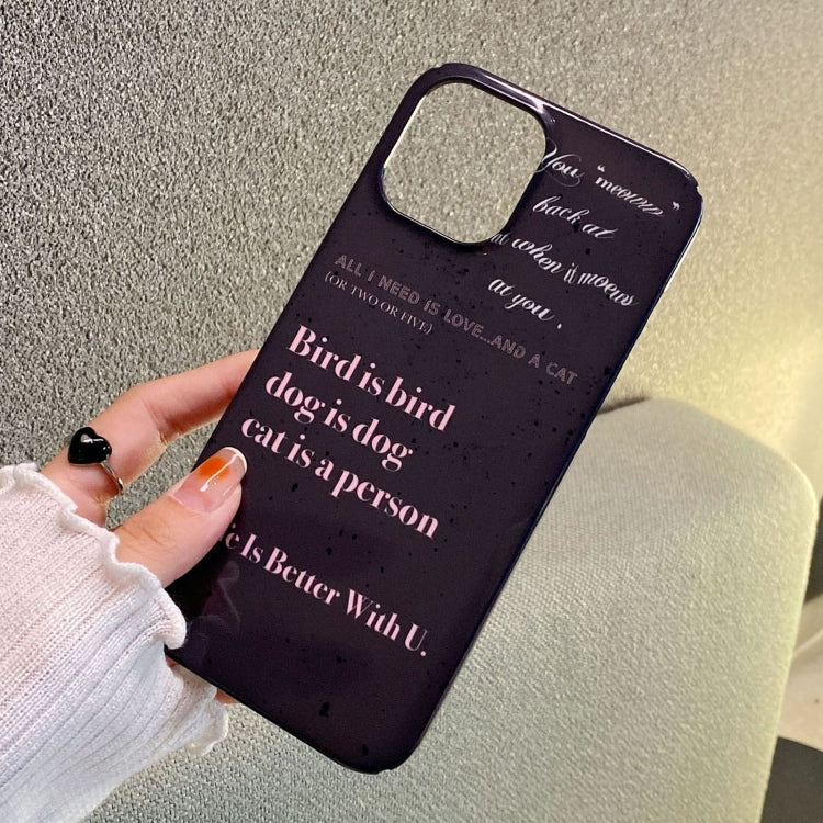 For iPhone 15 Pro Painted Pattern PC Phone Case(Alphabet Black) - HoMEdemic™ 