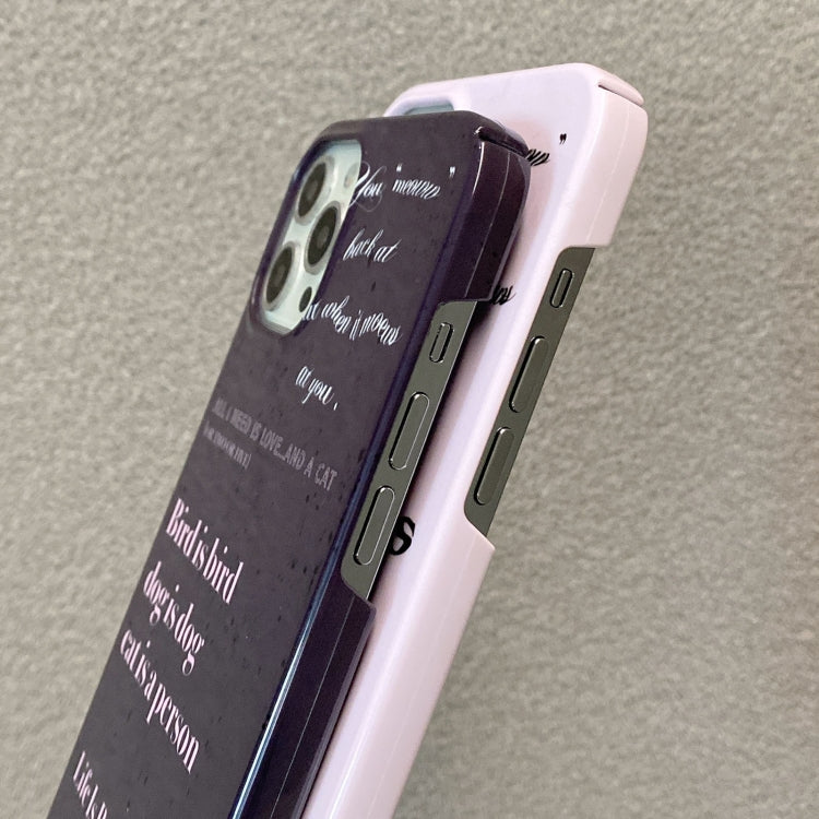 For iPhone 15 Pro Painted Pattern PC Phone Case(Alphabet Black) - HoMEdemic™ 